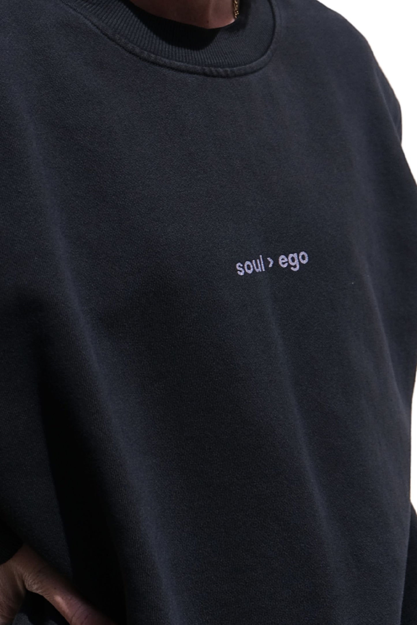 Soul Ego Dark grey organic cotton sweater unisex by TOMBE STUDIOS